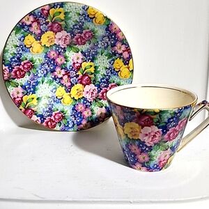 Royal Winton Cup and Saucer in highly collectible chintz pattern. Collectible
